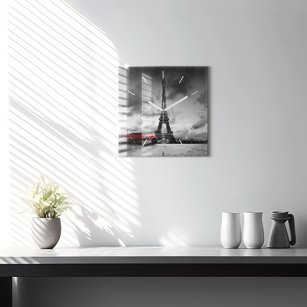 Orologio quadrato in vetro Torre Effel Parigi
