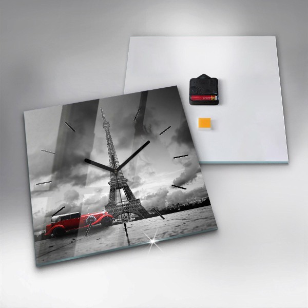 Orologio quadrato in vetro Torre Effel Parigi