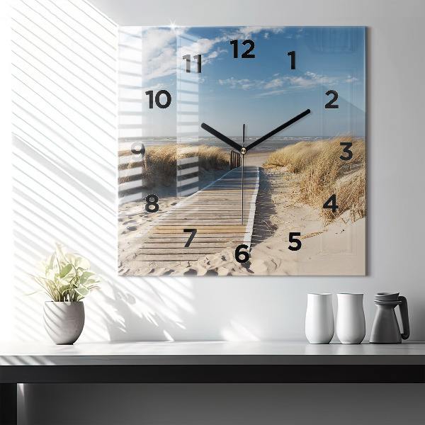 Orologio quadrato Vista della spiaggia