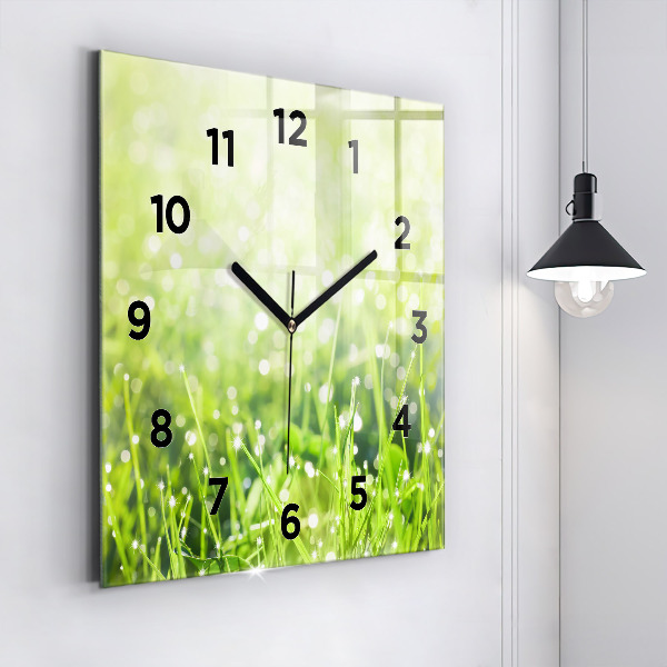 Orologio quadrato Erba verde