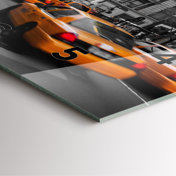 Orologio quadrato Manhattan e i taxi