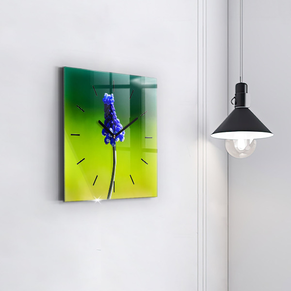 Orologio quadrato Fiori blu