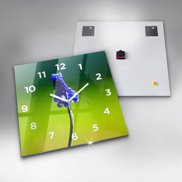 Orologio quadrato Fiori blu