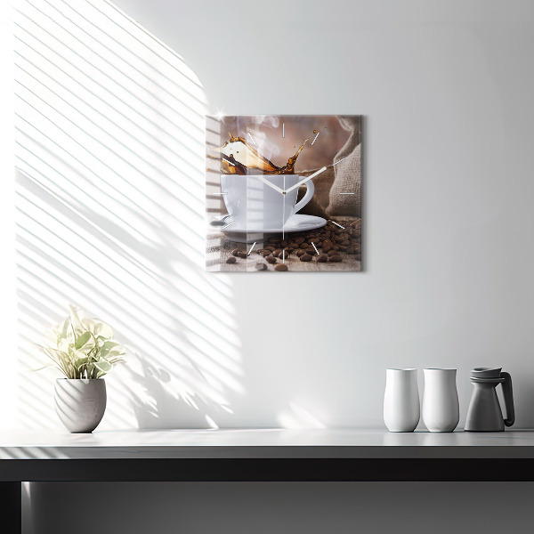Orologio quadrato Una tazza di caffè