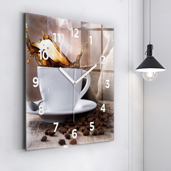 Orologio quadrato Una tazza di caffè