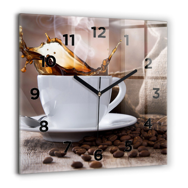 Orologio quadrato Una tazza di caffè