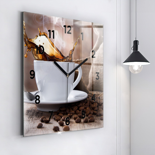 Orologio quadrato Una tazza di caffè