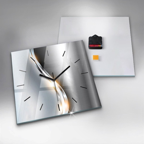 Orologio quadrato Astrazione metallica