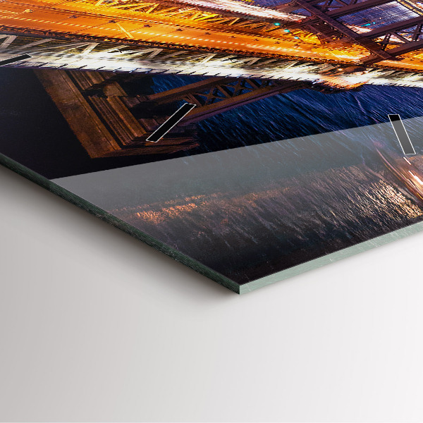 Orologio quadrato in vetro New York e il tramonto