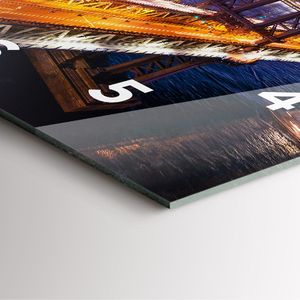 Orologio quadrato in vetro New York e il tramonto