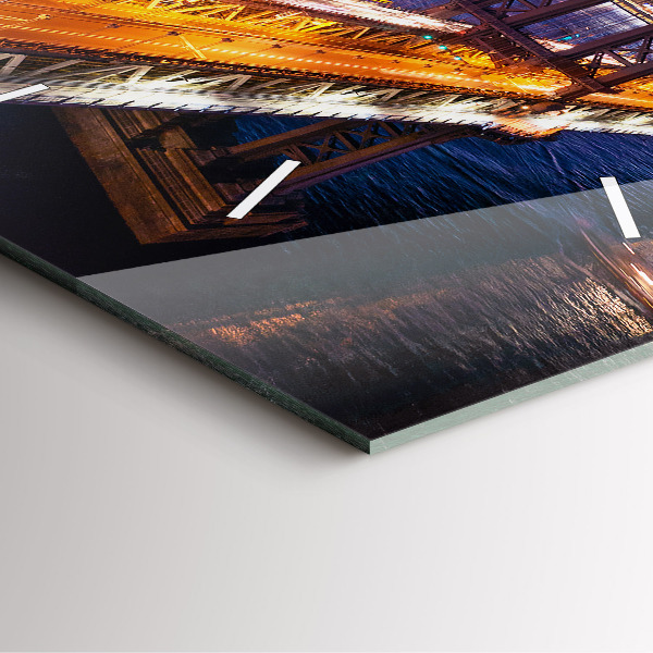 Orologio quadrato in vetro New York e il tramonto