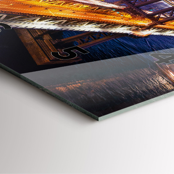 Orologio quadrato in vetro New York e il tramonto