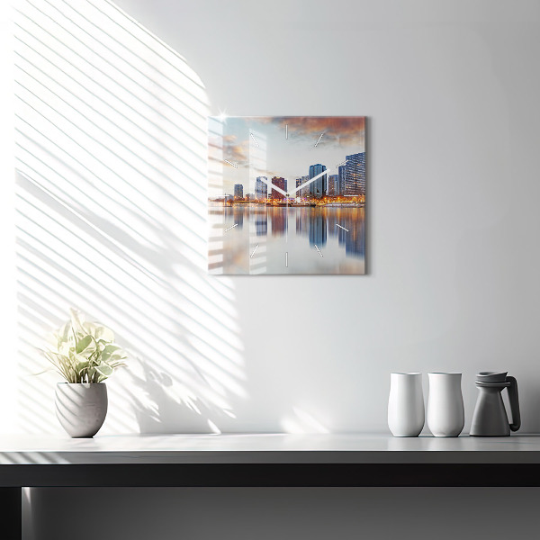 Orologio quadrato in vetro Panorama con la Torre Eiffel