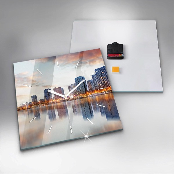 Orologio quadrato in vetro Panorama con la Torre Eiffel