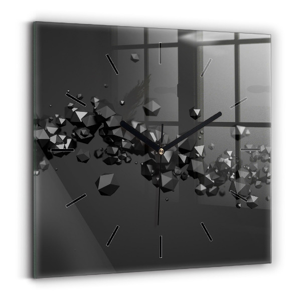 Orologio quadrato Astrazione nera
