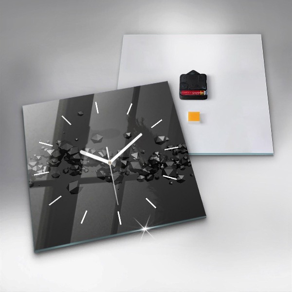 Orologio quadrato Astrazione nera