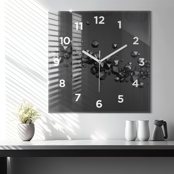Orologio quadrato Astrazione nera
