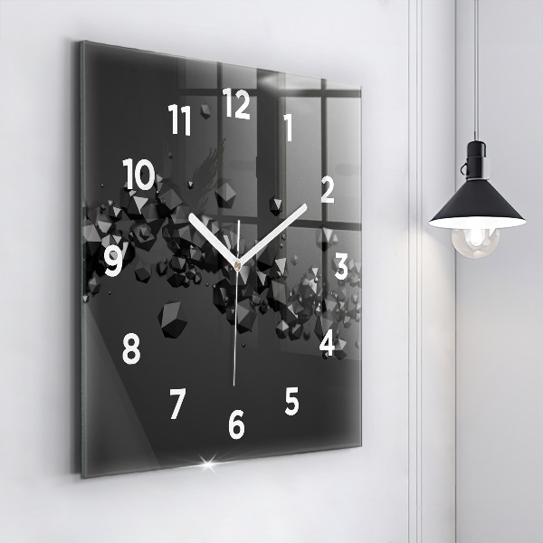 Orologio quadrato Astrazione nera