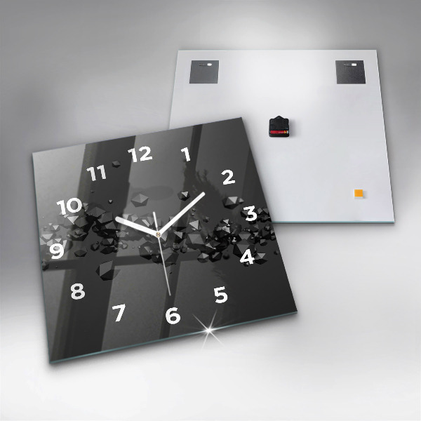 Orologio quadrato Astrazione nera