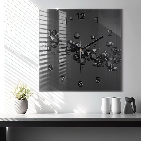 Orologio quadrato Astrazione nera
