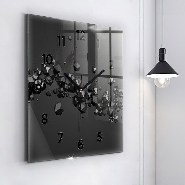 Orologio quadrato Astrazione nera