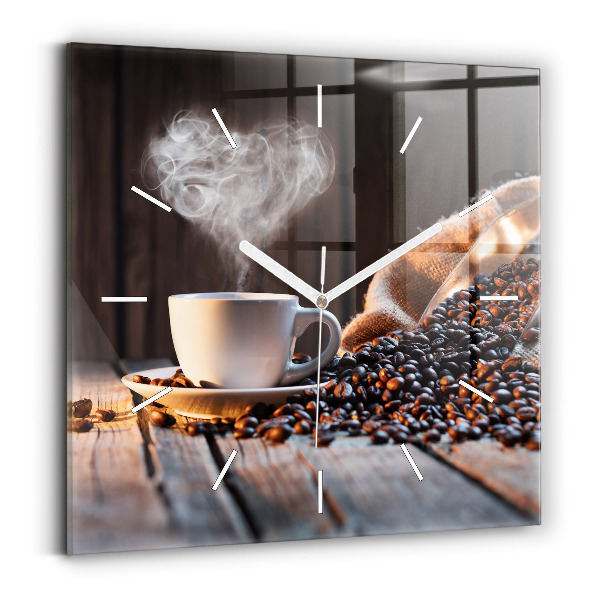 Orologio quadrato Una tazza di caffè
