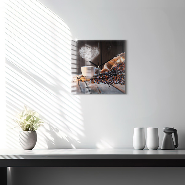 Orologio quadrato Una tazza di caffè