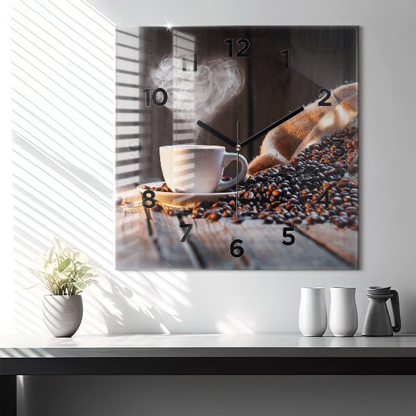 Orologio quadrato Una tazza di caffè