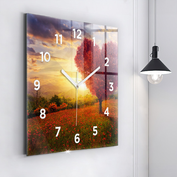 Orologio quadrato Albero del cuore dell'amore