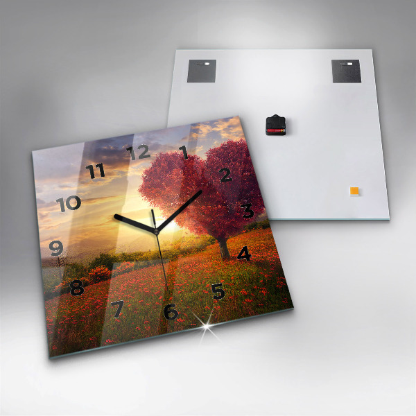 Orologio quadrato Albero del cuore dell'amore