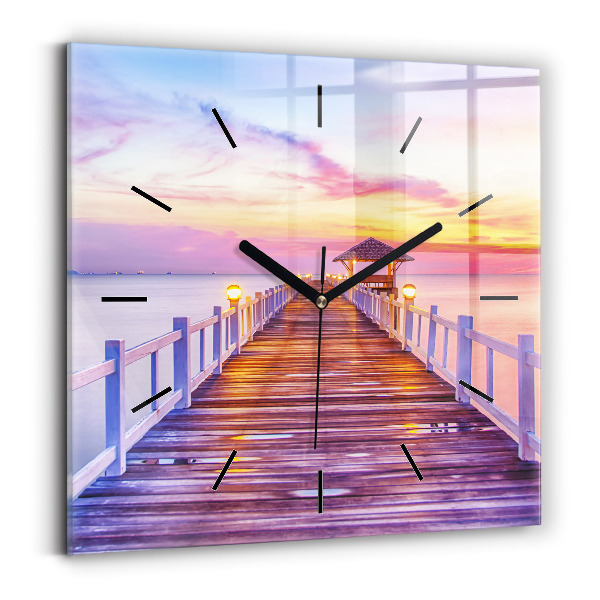 Orologio quadrato Il ponte del porto di sera