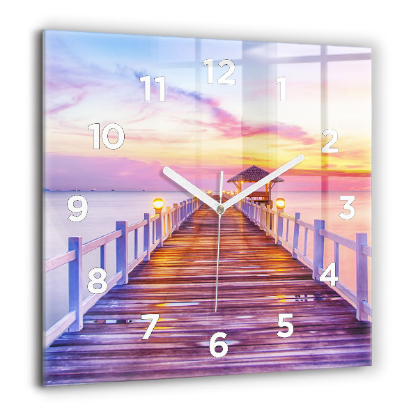 Orologio quadrato Il ponte del porto di sera