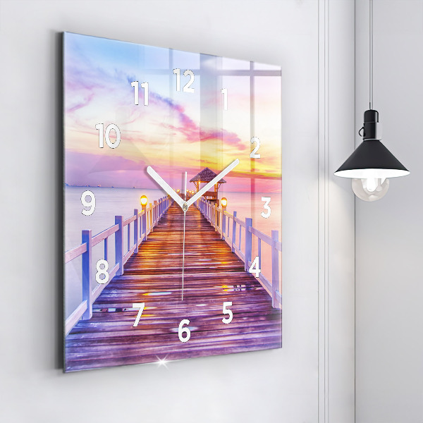 Orologio quadrato Il ponte del porto di sera