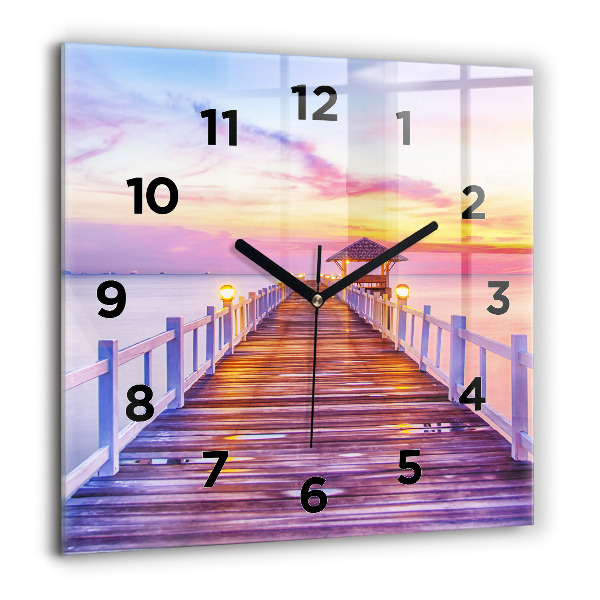 Orologio quadrato Il ponte del porto di sera