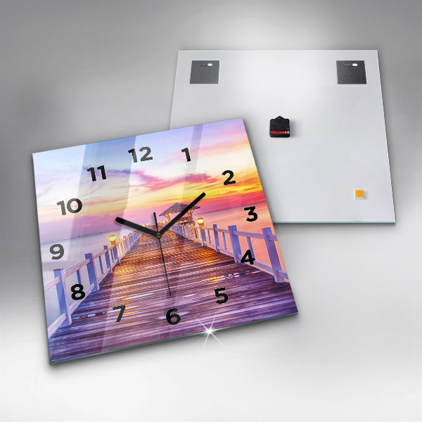 Orologio quadrato Il ponte del porto di sera