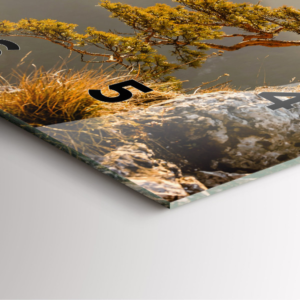 Orologio quadrato Un albero in montagna