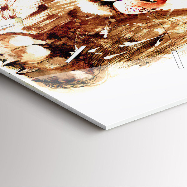 Orologio quadrato Illustrazione di un leone marrone