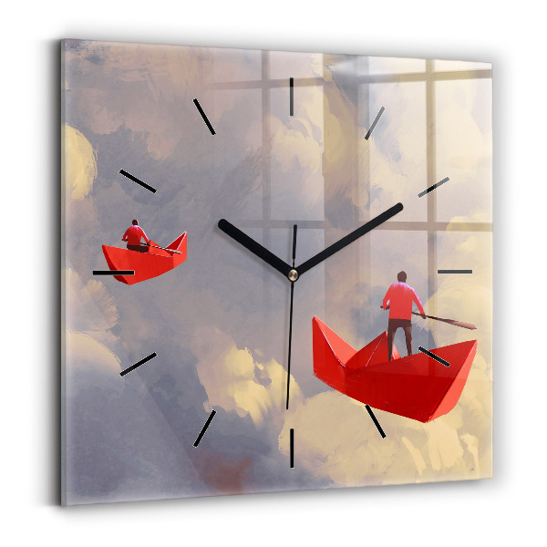 Orologio quadrato Navi di carta