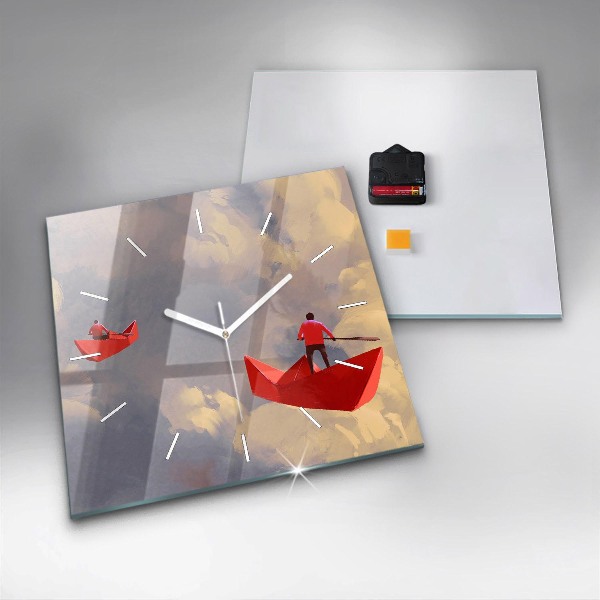 Orologio quadrato Navi di carta
