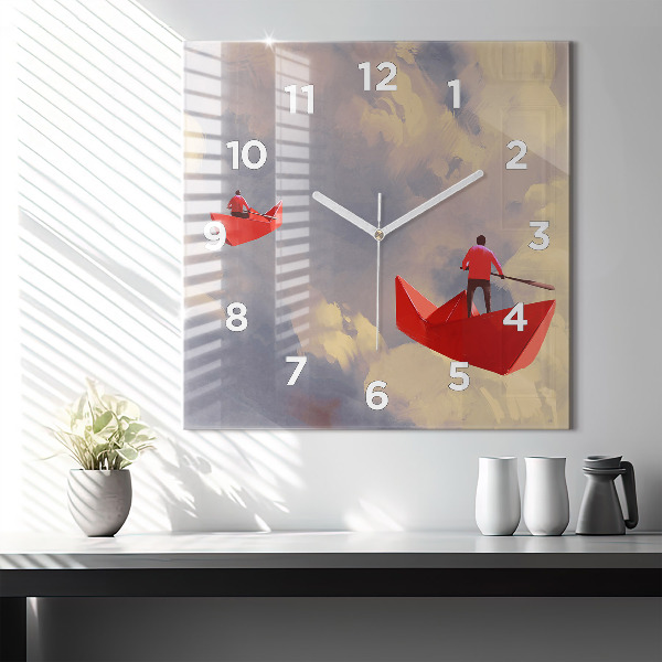 Orologio quadrato Navi di carta