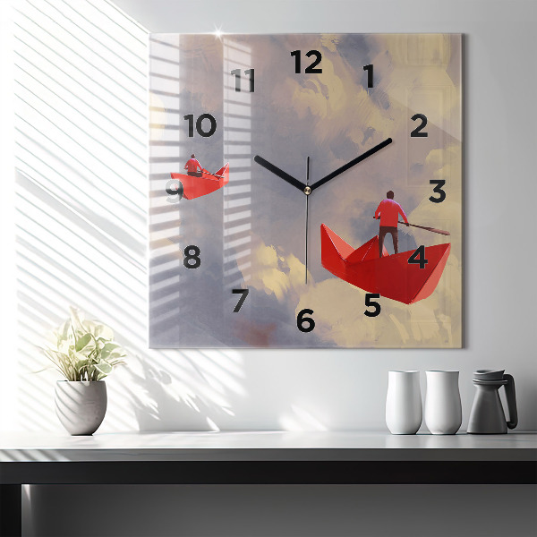 Orologio quadrato Navi di carta