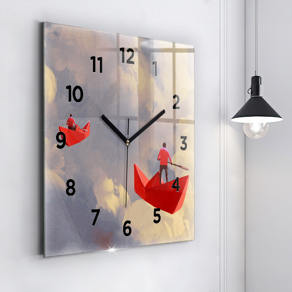 Orologio quadrato Navi di carta