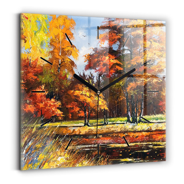 Orologio quadrato Paesaggio autunnale con un fiume