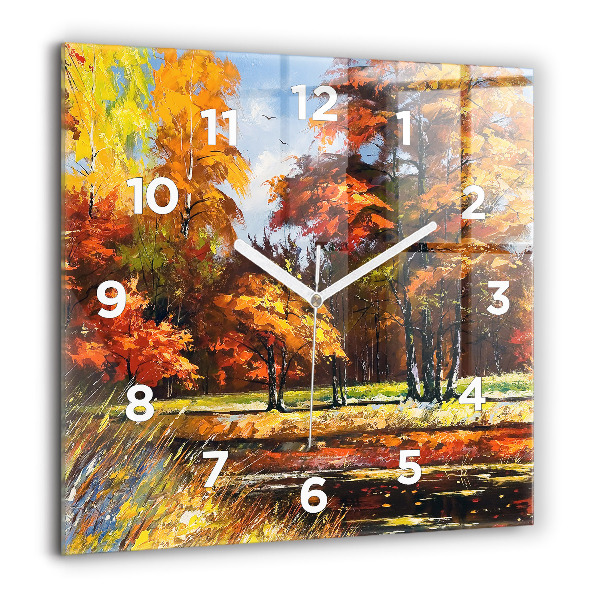 Orologio quadrato Paesaggio autunnale con un fiume