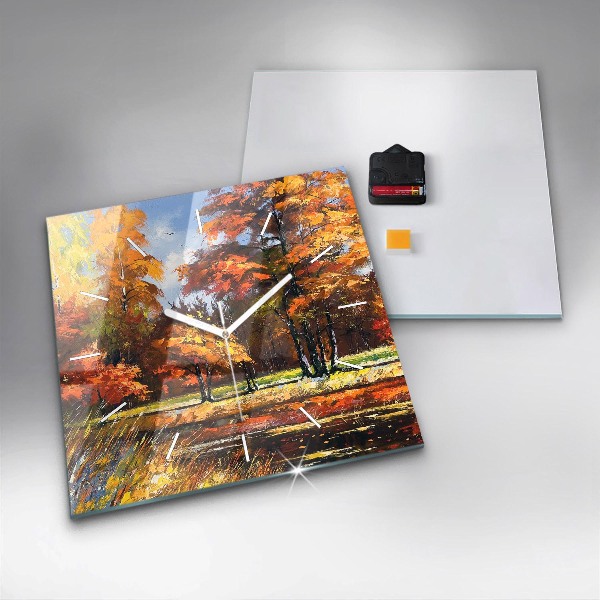 Orologio quadrato Paesaggio autunnale con un fiume