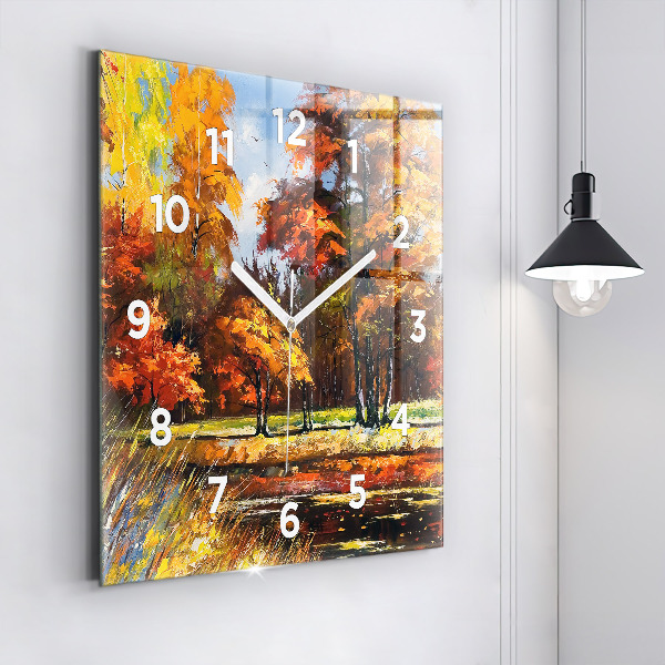Orologio quadrato Paesaggio autunnale con un fiume