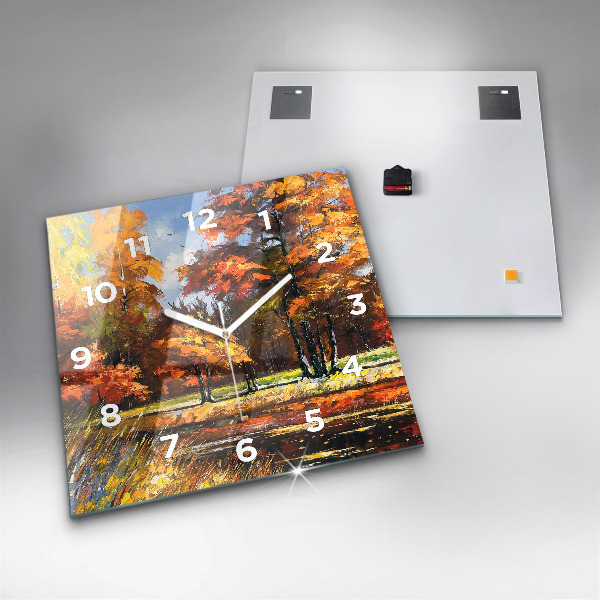 Orologio quadrato Paesaggio autunnale con un fiume