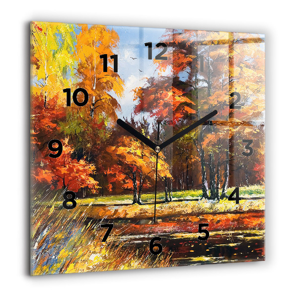 Orologio quadrato Paesaggio autunnale con un fiume
