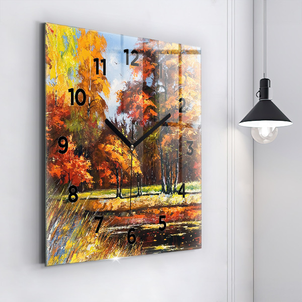 Orologio quadrato Paesaggio autunnale con un fiume