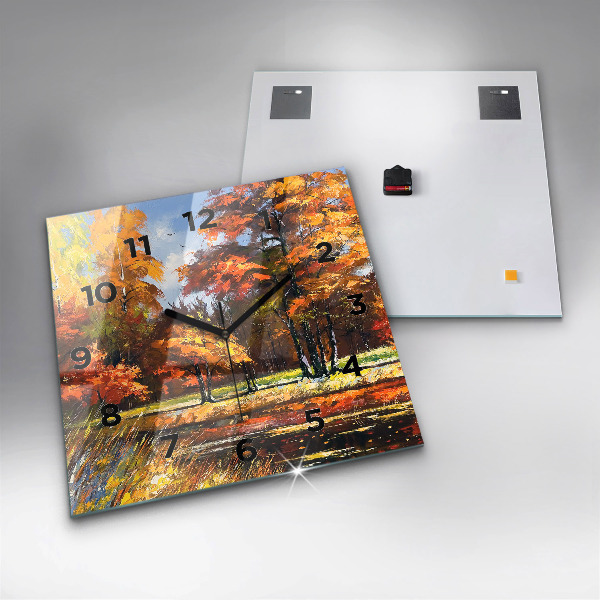 Orologio quadrato Paesaggio autunnale con un fiume